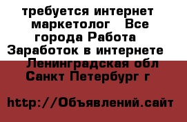 требуется интернет- маркетолог - Все города Работа » Заработок в интернете   . Ленинградская обл.,Санкт-Петербург г.